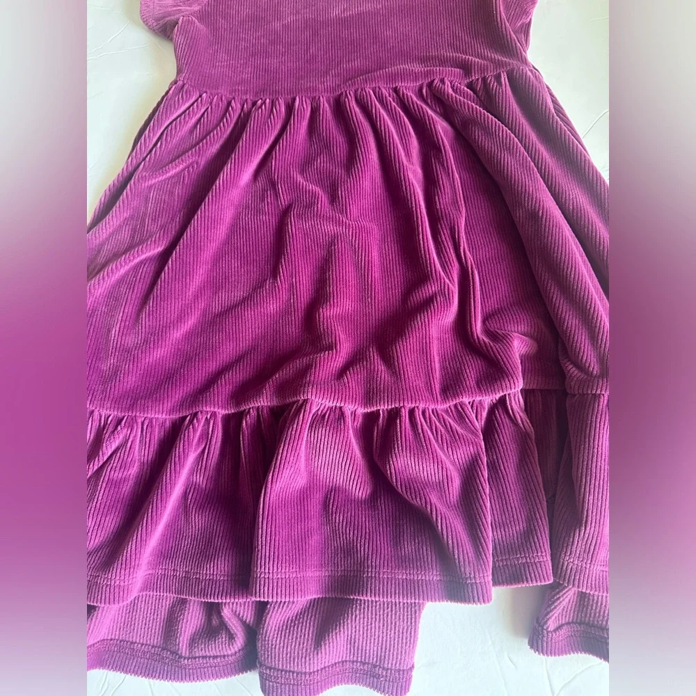 3T Millie Loves Lilly Velvet Tiered Dress in Plum Purple